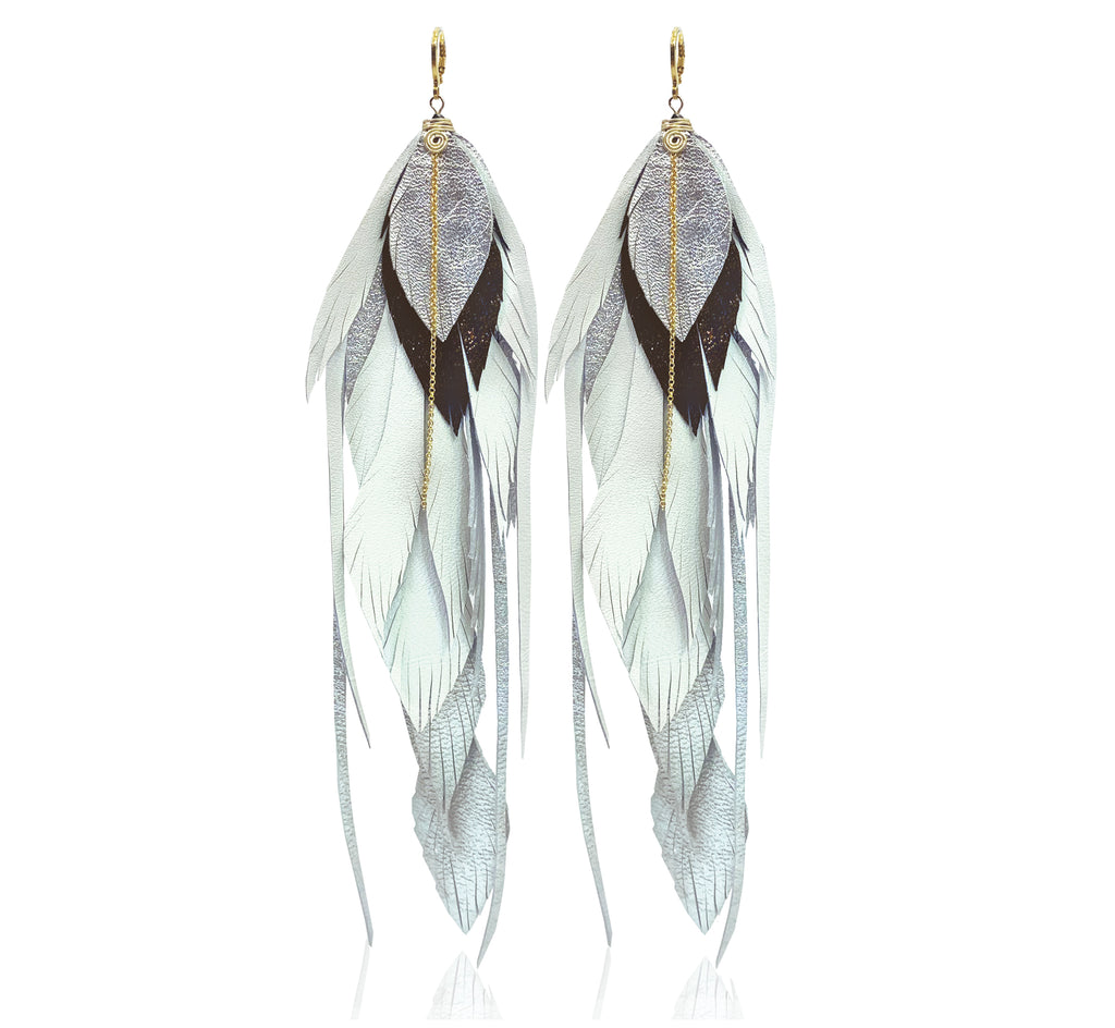 Aretes Maxi Silver White