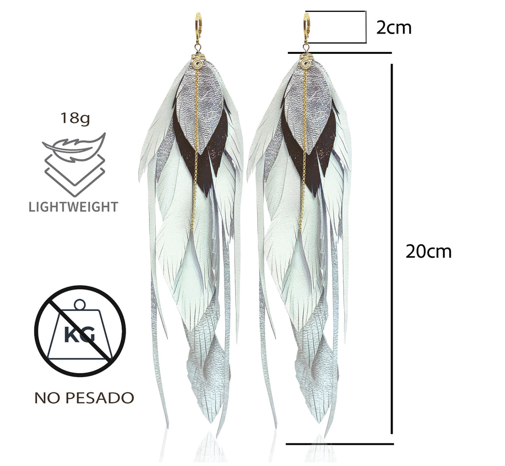 Aretes Maxi Silver White