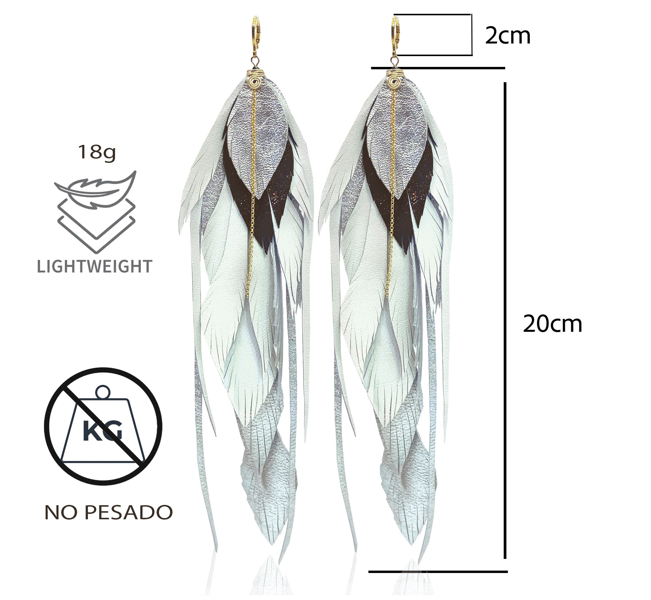 Aretes Maxi Silver White