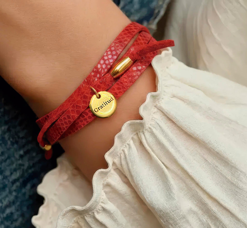 Pulsera Gratitud Roja