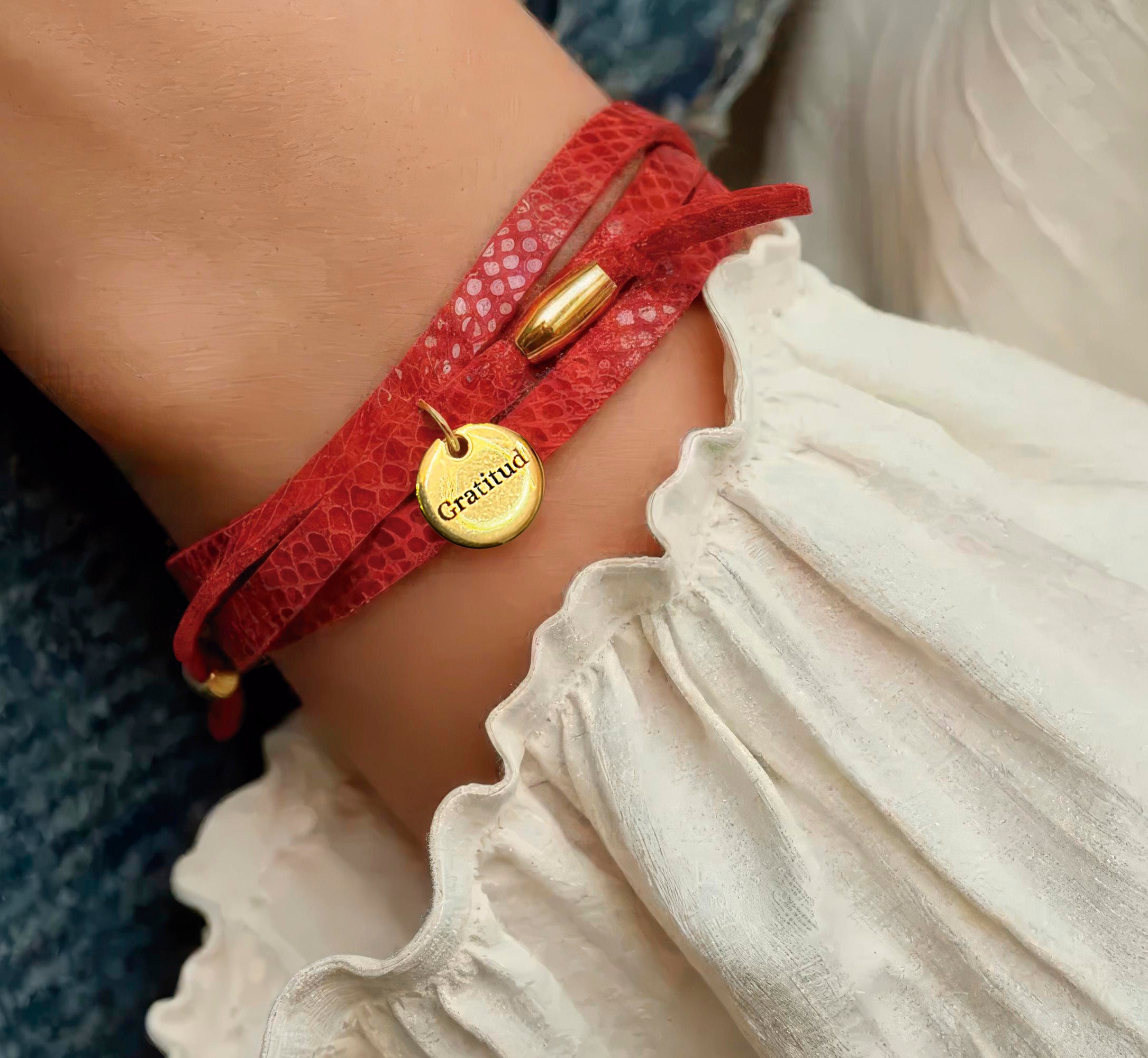 Pulsera Gratitud Roja