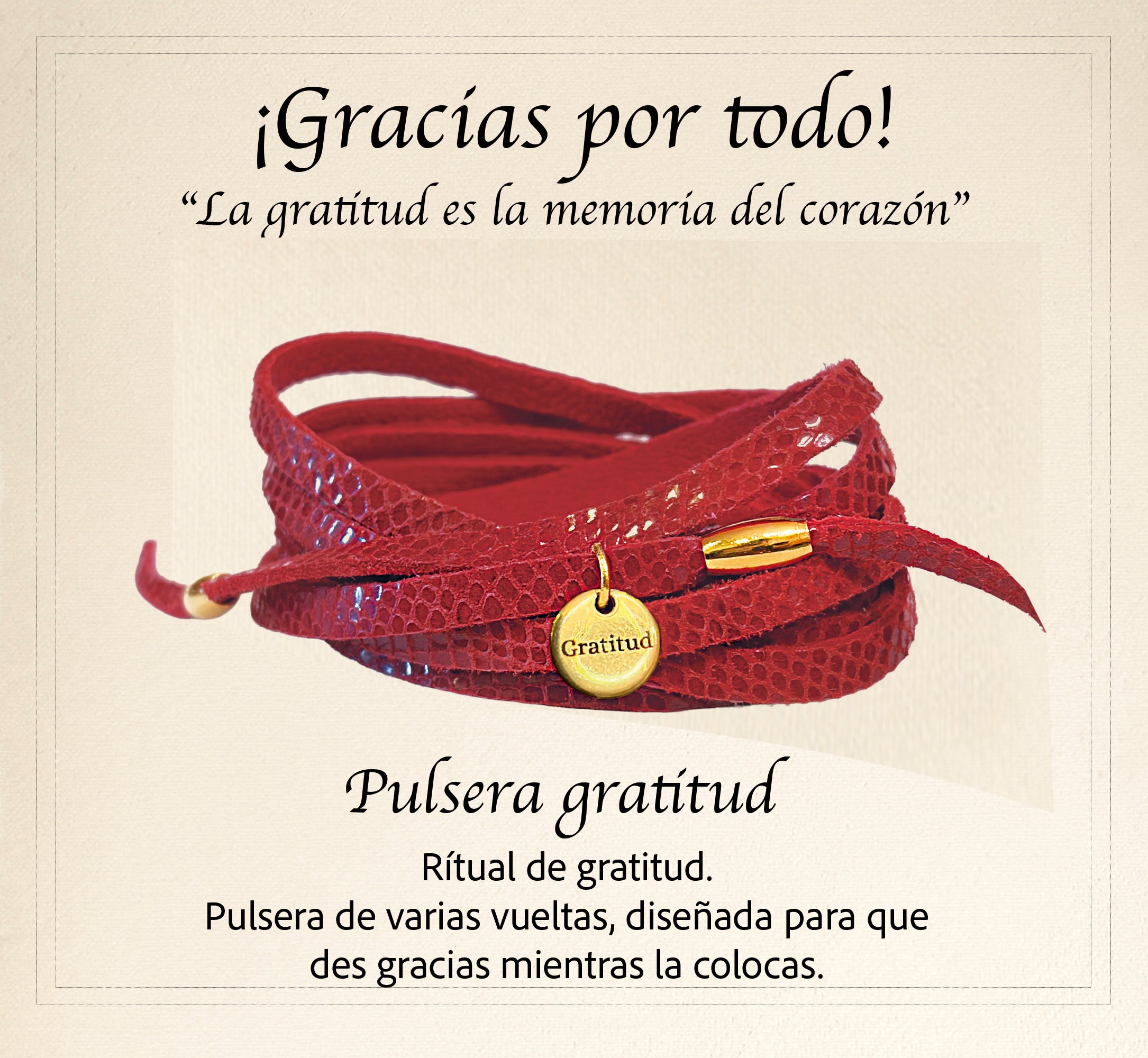Pulsera Gratitud Roja