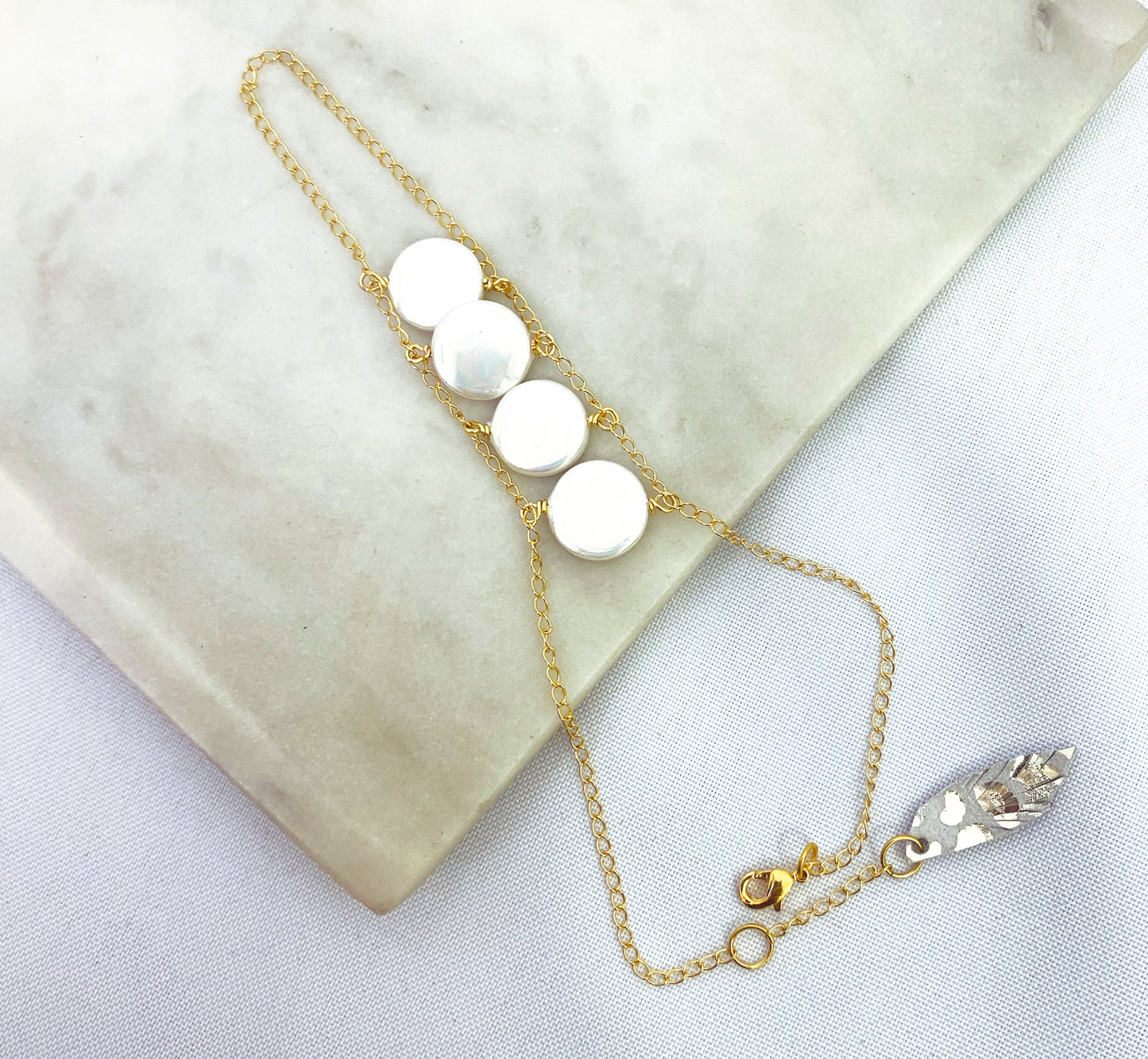 Cadena de mano White Pearl