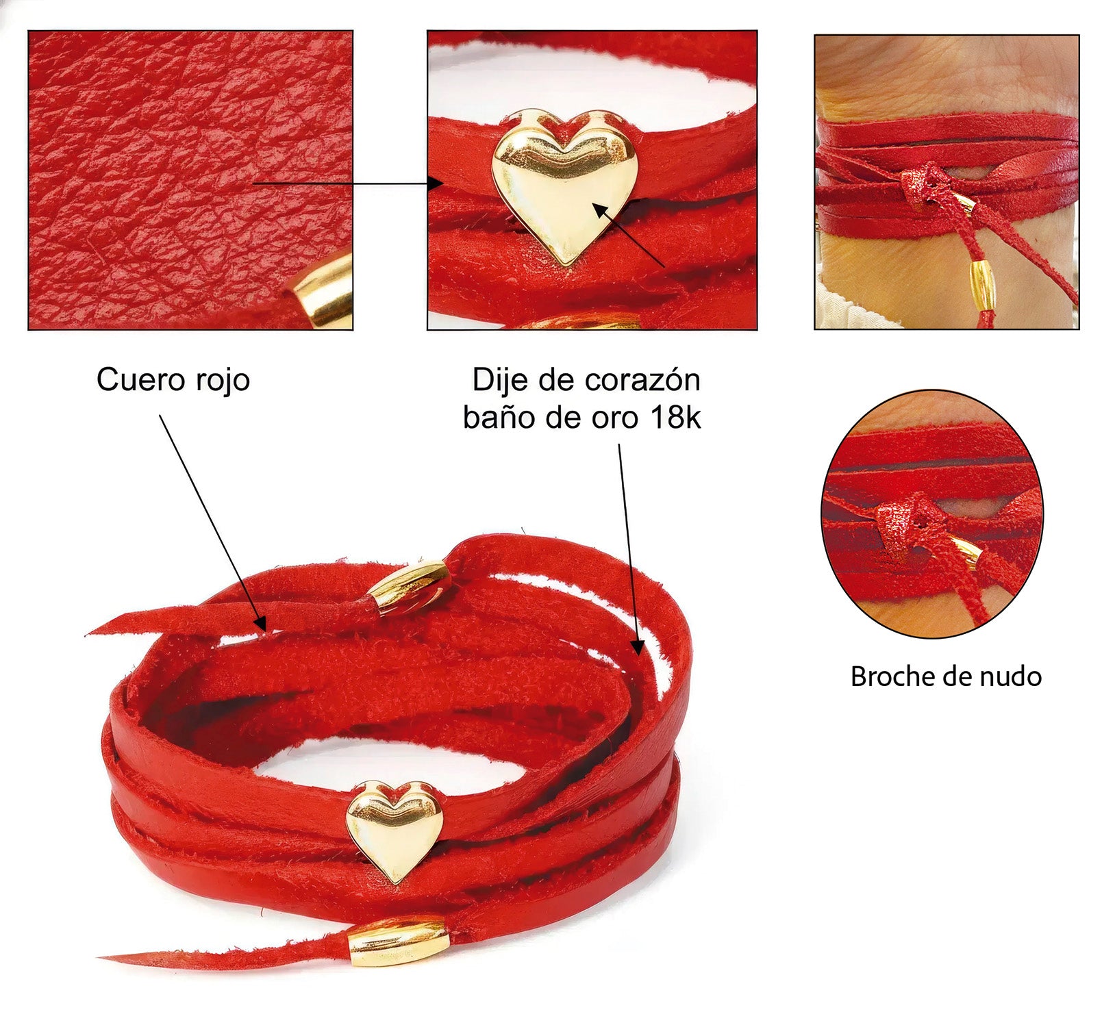 Pulsera Roja Corazón