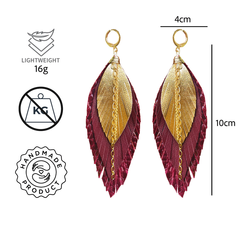 Aretes Zanate Guinda