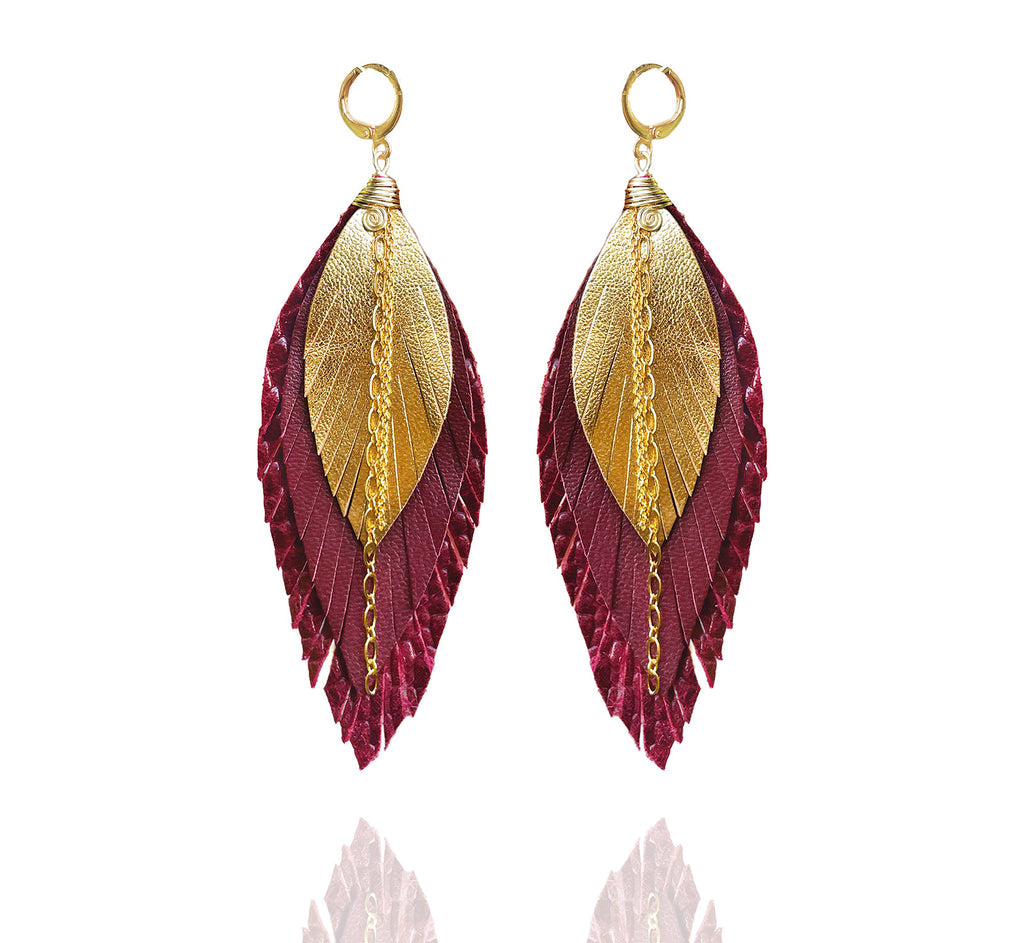 Aretes Zanate Guinda