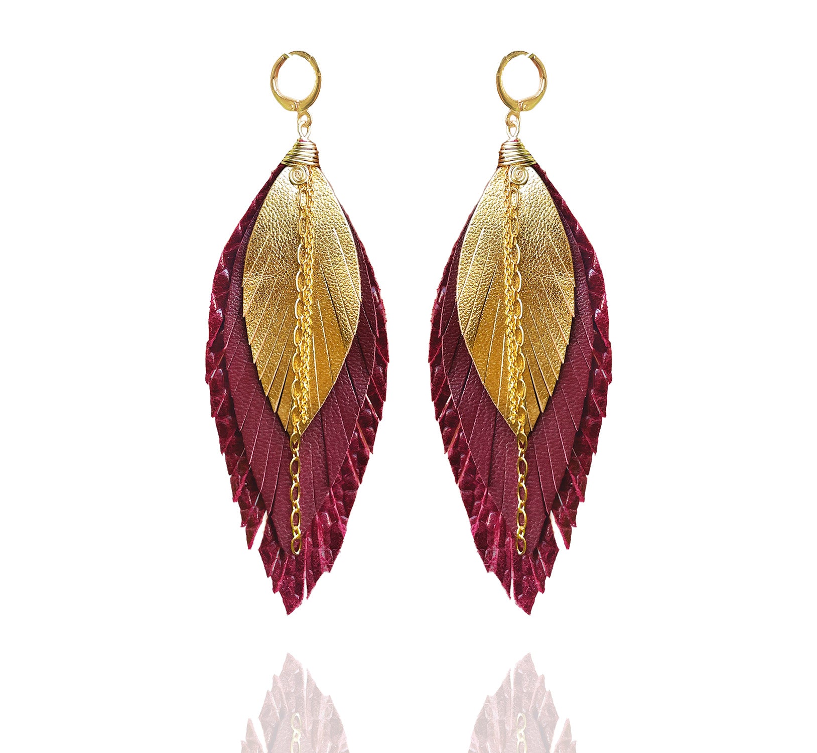 Aretes Zanate Guinda