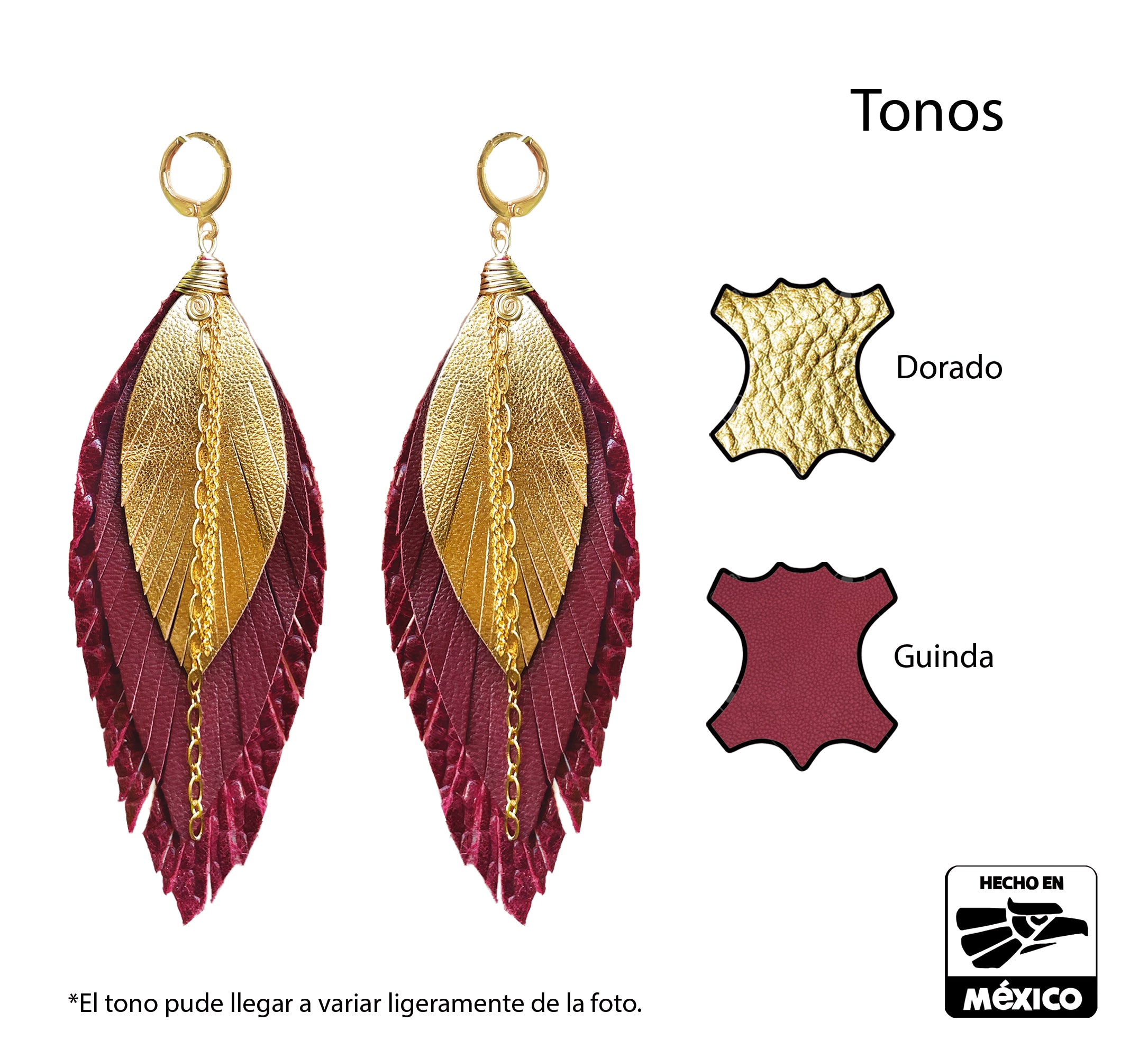 Aretes Zanate Guinda