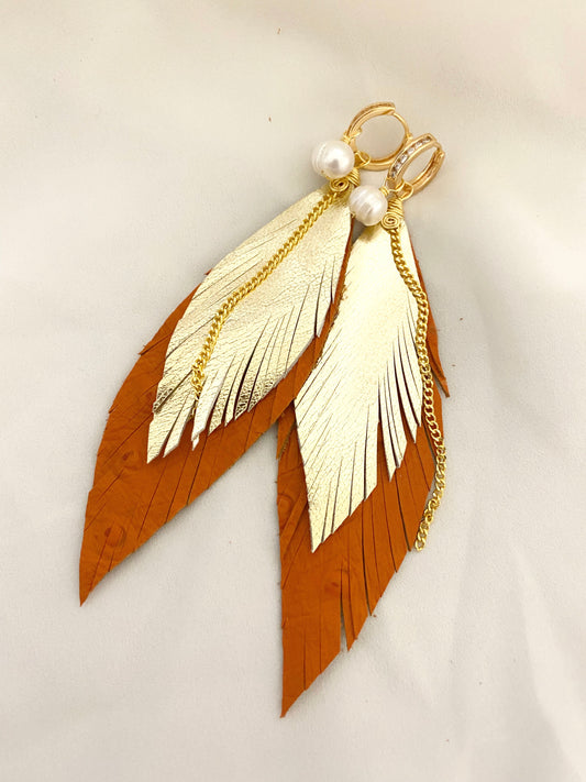 Aretes Naranja cobre